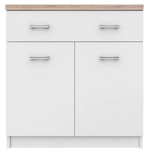 Biała komoda z szufladą i półkami 80 cm L3-W91