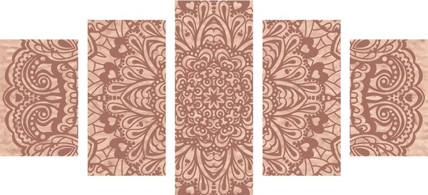 5-częściowy obraz kwiat Mandala