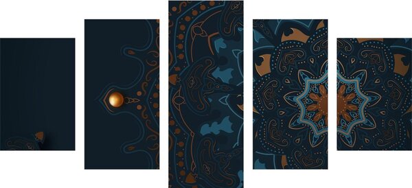 5-częściowy obraz luksusowa Mandala