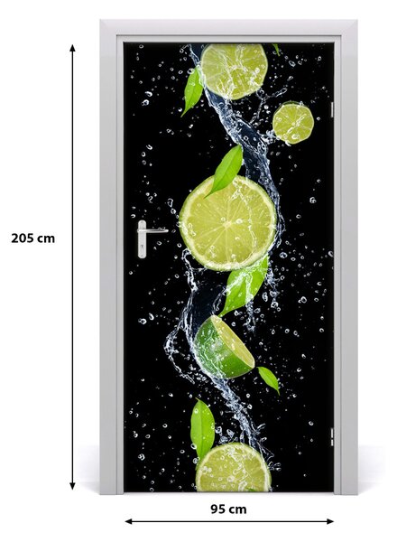 Naklejka na drzwi do domu samoprzylepna Limonki