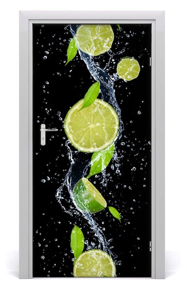 Naklejka na drzwi do domu samoprzylepna Limonki