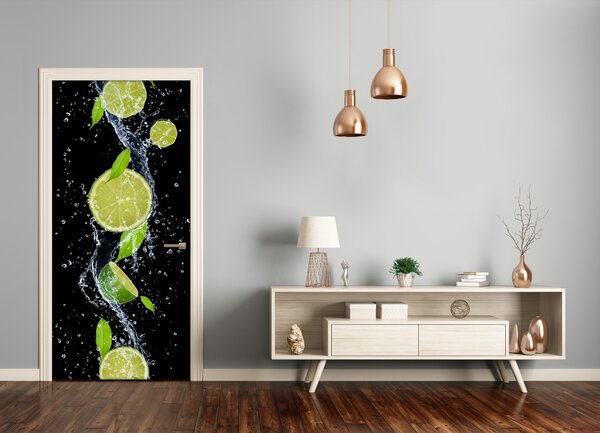 Naklejka na drzwi do domu samoprzylepna Limonki