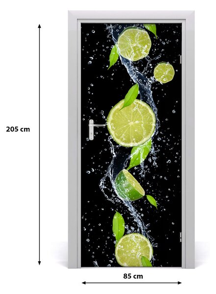 Naklejka na drzwi do domu samoprzylepna Limonki