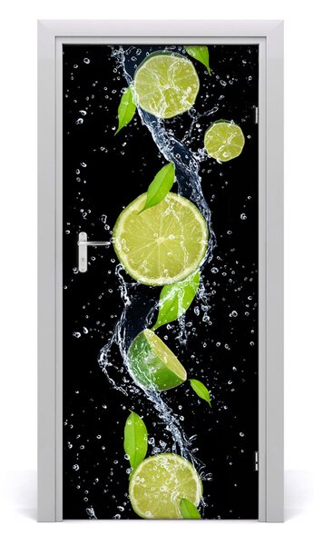 Naklejka na drzwi do domu samoprzylepna Limonki