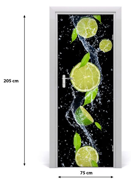 Naklejka na drzwi do domu samoprzylepna Limonki