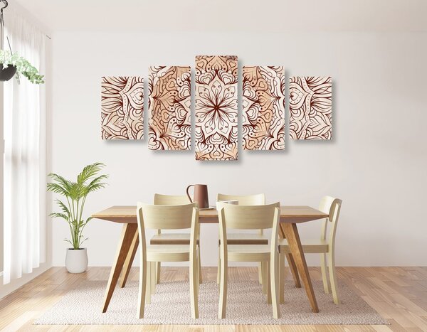 5-częściowy obraz abstrakcyjna Mandala etniczna