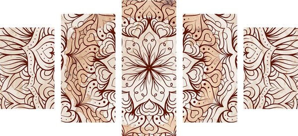 5-częściowy obraz abstrakcyjna Mandala etniczna