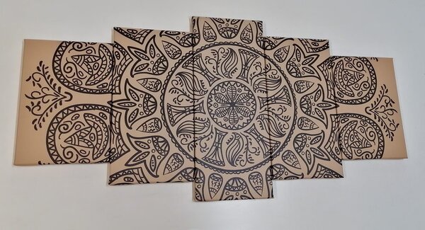 5-częściowy obraz Mandala z abstrakcyjnym naturalnym wzorem