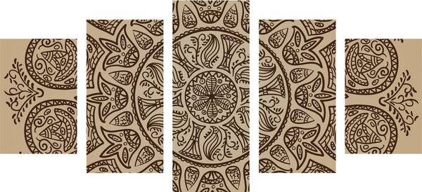 5-częściowy obraz Mandala z abstrakcyjnym naturalnym wzorem