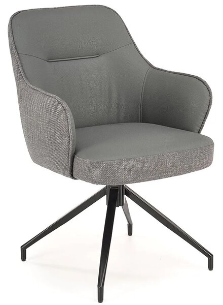 Popielaty fotel obrotowy tapicerowany Z8-C60