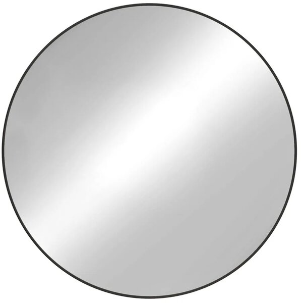 Czarne okrągłe lustro w metalowej ramie D8-G35