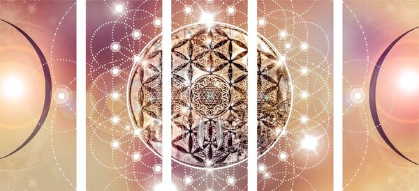 5-częściowy obraz urocza Mandala