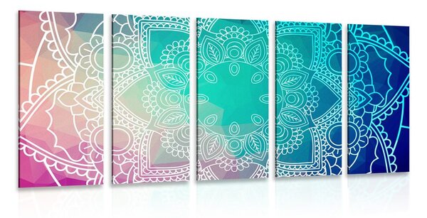 5-częściowy obraz pastelowa Mandala