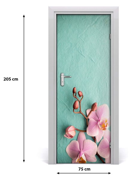 Naklejka samoprzylepna na drzwi Różowa orchidea