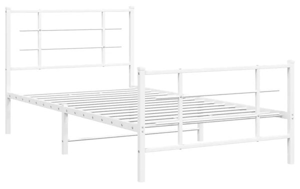 Białe metalowe łóżko w stylu industrialnym 100x200 cm - Alester