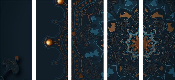 5-częściowy obraz luksusowa Mandala