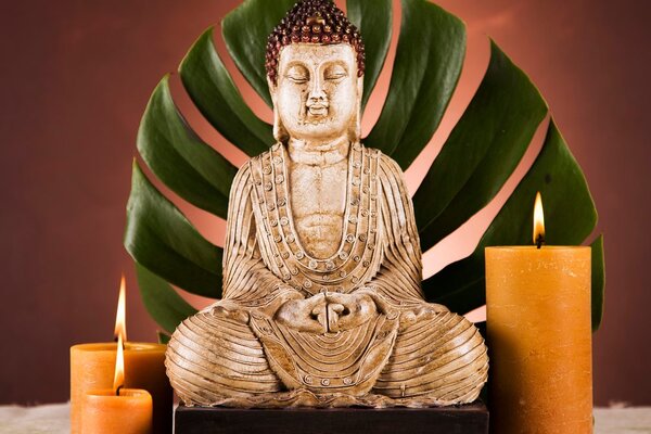 Obraz Budda z relaksującą martwą naturą