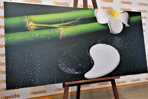 Obraz martwa natura spa z symbolem Yin i Yang