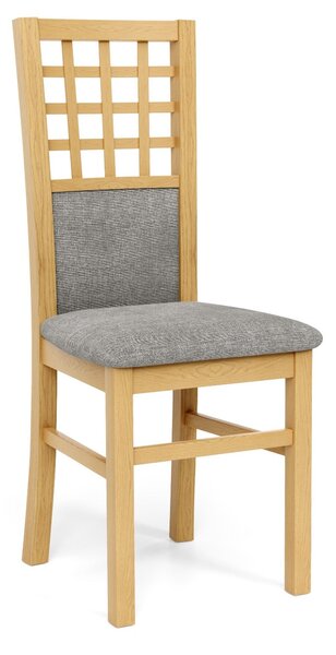 Klasyczne drewniane krzesło do jadalni Miodowy dąb CHEQUERED