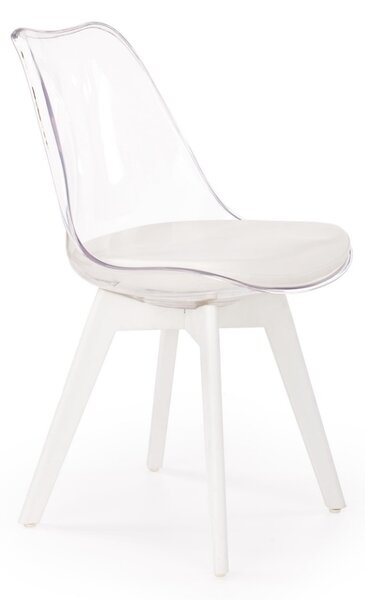 Nowoczesne krzesło do jadalni Transparentne Białe PERUGIA