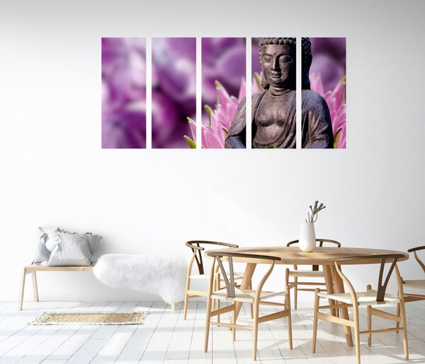 5-częściowy obraz spokojny Budda