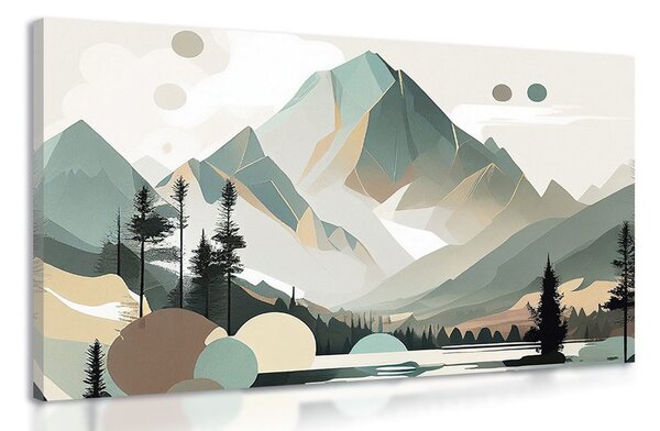 Obraz magiczne Tatry Wysokie w skandynawskim stylu