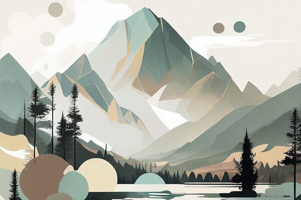 Obraz magiczne Tatry Wysokie w skandynawskim stylu