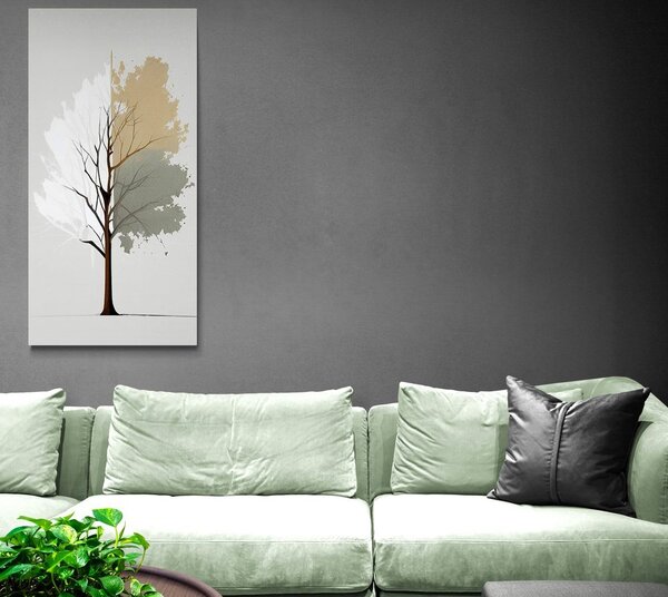 Obraz trójkolorowe minimalistyczne drzewo