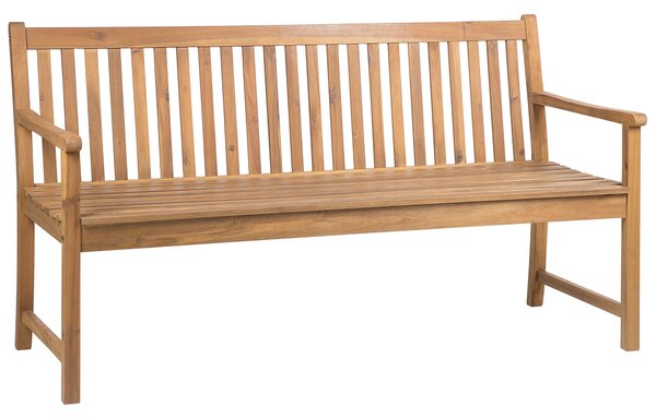 Klasyczna ławka ogrodowa certyfikowane drewno akacjowe dla 3 osób 160 cm Vivara Beliani