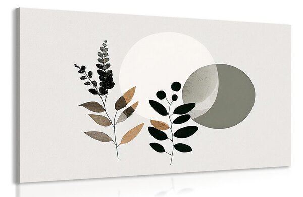 Obraz minimalistyczne liście z tłem boho