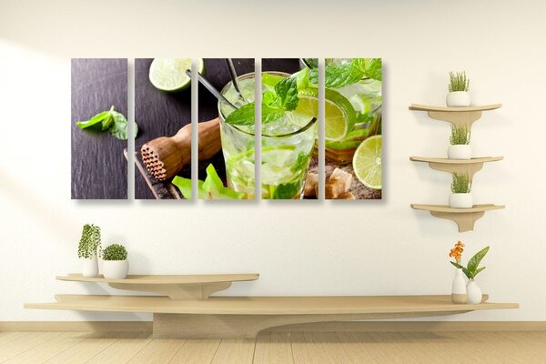 5-częściowy obraz pyszne Mojito