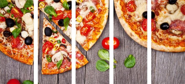 5-częściowy obraz pizza