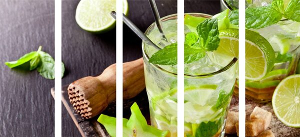 5-częściowy obraz pyszne Mojito
