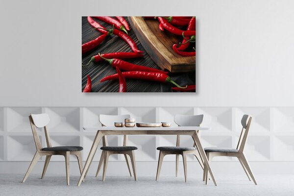 Obraz talerz z papryczkami chilli