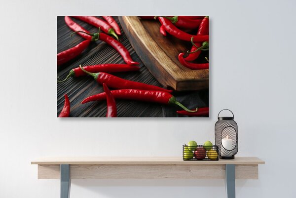 Obraz talerz z papryczkami chilli