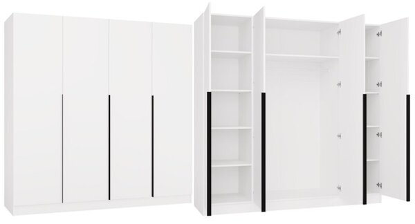Szafa SENSO 4D Topeshop biel 200x56,5x200 11 pÃ³Åek drÄ Å¼ek 1 szt