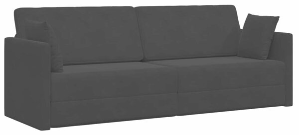 Sofa podÅogowa z funkcjÄ spania czarny 213 x 70 x 77 cm aksamit