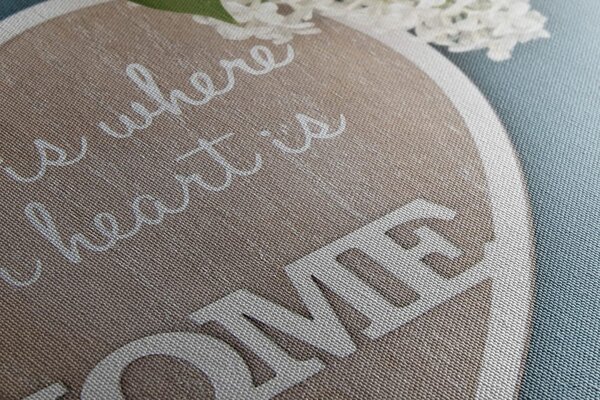 Obraz serce z cytatem - Home is where your heart is