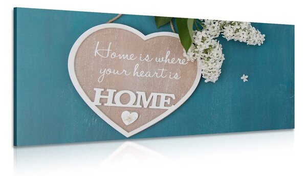 Obraz serce z cytatem - Home is where your heart is