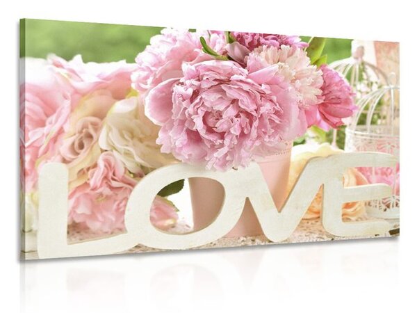 Obraz z romantycznym napisem Love