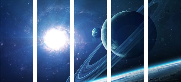 5-częściowy obraz planeta w kosmosie