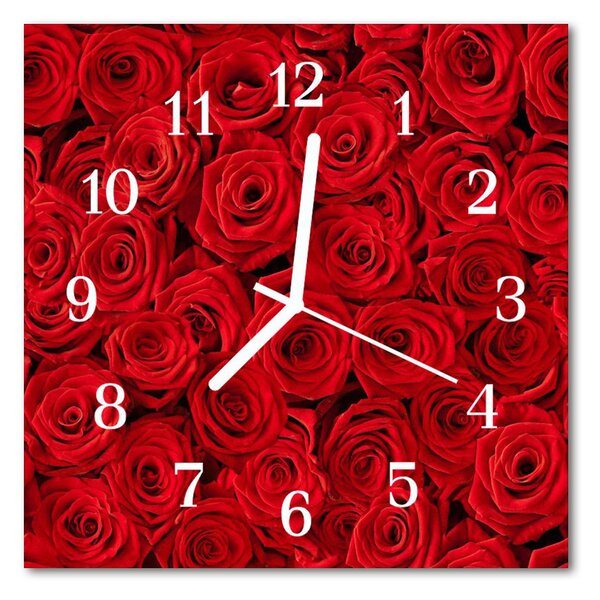 Zegar ścienny kwadrat Róże