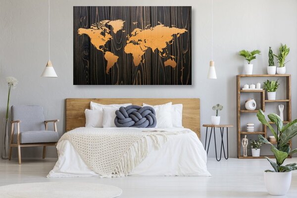 Obraz na korku orange map on wood