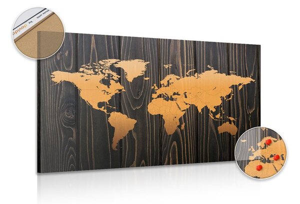 Obraz na korku orange map on wood