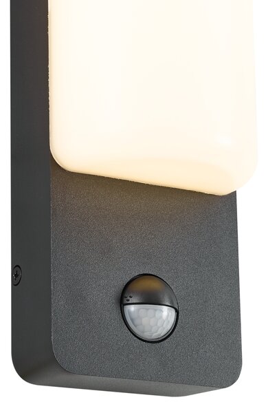 Zewnętrzna lampa ścienna czarna z czujnikiem ruchu, w zestawie LED - Shift