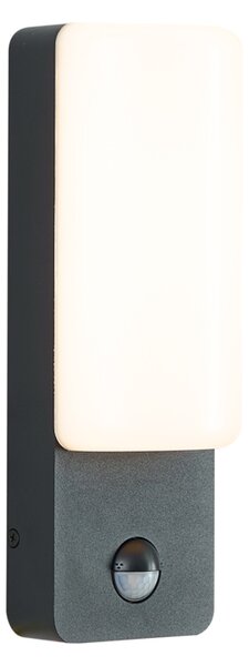 Zewnętrzna lampa ścienna czarna z czujnikiem ruchu, w zestawie LED - Shift
