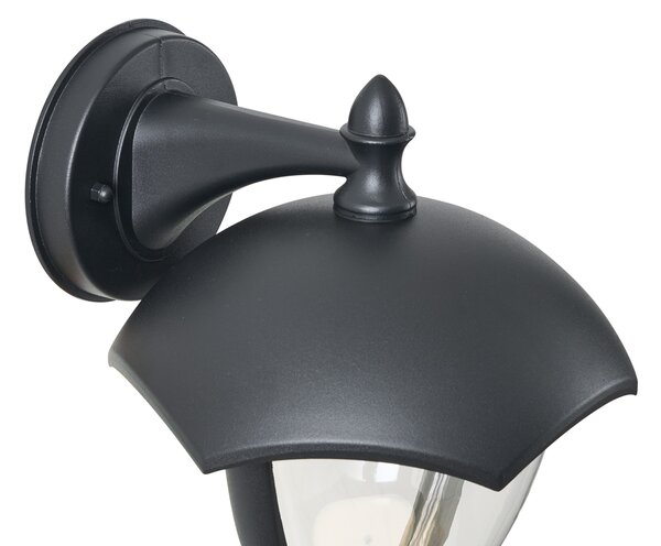 Inteligentna zewnętrzna lampa ścienna czarna z przezroczystym szkłem, w tym LED IP54 - Classica