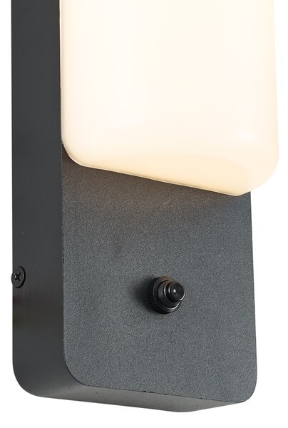 Zewnętrzna lampa ścienna czarna z czujnikiem zmierzchu, w tym LED - Shift