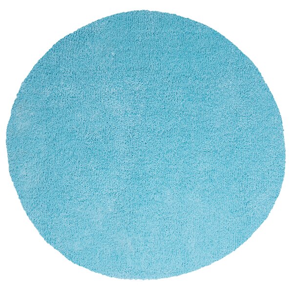 Nowoczesny dywan poliester niebieski gładki wykonany ręcznie ø 140 cm Demre Beliani