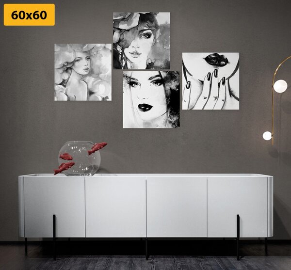 Zestaw obrazów elegancja kobiety